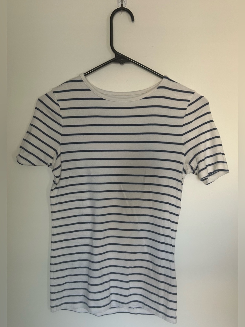 A new day XS Women’s Classic White Navy Striped Tee Nautical Beach Sailor Preppy